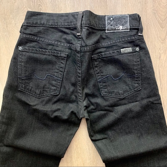 7 For All Mandkind Bootcut Black Lowrise Jeans - Picture 3 of 6